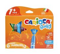 Carioca Teddy Markers Baby, 6 rotuladores, Multicolor
