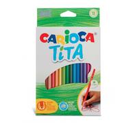 Carioca tita pack de 18 lapices de resina - cuerpo hexagonal - colores