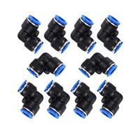 Carkio Codo Accesorios para herramientas neumáticas,10 X Tubería de aire Conectores de empuje 10mm 90 grados Accesorios de conexión rápida Conectores neumáticos Accesorios de línea de aire Bloqueo