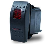 Carling Technologies - Interruptor basculante con luz sellada DPDT 7 conexiones con actuador basculante, lente roja