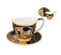 CARMANI - Taza de té y platillo de cerámica con Gustav Klimt, The Kiss 350 ml