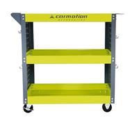 Carmotion Carro de taller móvil - Carro de herramientas vacío con paredes laterales - Práctico taller - Carro de herramientas con ganchos - Carro de metal - Organizador de herramientas con ruedas