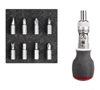 CARMOTTER Juego de destornilladores pequeños, kit de herramientas multibroca, mango de ángulo ajustable para reparación de consola de teléfono móvil, tablet, acero al cromo vanadio (A)