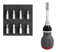 CARMOTTER Juego de destornilladores pequeños, kit de herramientas multibroca, mango de ángulo ajustable para reparación de consola de teléfono móvil, tablet, acero al cromo vanadio (C)