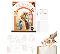 Carnet de Peinture à l'Aquarelle - Carnet Portable à Triple | Kit Aquarelle et Coloriage pour | Débutants Artistes Maison École Voyage Détente Anniversaire