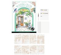 Carnet de Peinture à l'Aquarelle - Carnet Portable à Triple | Kit Aquarelle et Coloriage pour | Débutants Artistes Maison École Voyage Détente Anniversaire