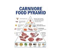 Carnivore Diet Guide Poster Meat Consumption Chart Food Pyramid Wall Art for Kitchen Home Gym Decor Fitness Nutrition Info Graphic(Unframed,08X12inch(20X30cm))