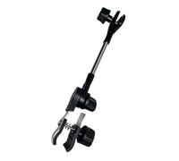 carotoe Soporte de paraguas con abrazadera para sombrilla de silla de pesca, brazo ajustable con abrazadera superior de paraguas y clip de base de resorte en color negro para montaje lateral de silla