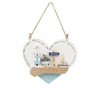 Carousel Home Placa náutica en forma de corazón de orilla del mar | Letrero decorativo para colgar en la playa | Letrero náutico para pared | Decoración náutica - 16 cm