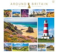 Carousel Worldwide Around Britain - Calendario de pared cuadrado 2027, calendario de 12 meses, paisajes y monumentos icónicos del Reino Unido
