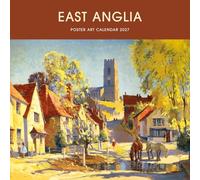 Carousel Worldwide East Anglia Poster Art 2027 - Calendario de pared, calendario de 12 meses, pósteres de viaje vintage
