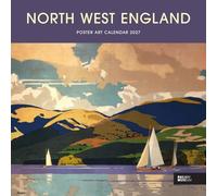 Carousel Worldwide North West England Poster Art - Calendario de pared 2027, calendario de 12 meses, pósteres regionales vintage