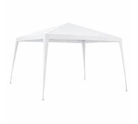 Carpa Cenador Gazebo Desmontable 3 x 3 m Blanco | con Tubos de Acero de Alta Resistencia, Protección UV, Rafia PE Resistente Lluvia| para Playa, Camping, Jardín, Patio, Terraza, Exteriores