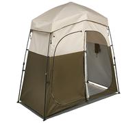 Carpa de Ducha para Camping, 2 Habitaciones Plegable y Portátil con Estacas, Cuerdas y Bolsa de Transporte, Tela Oxford 150D con Revestimiento Plateado, Ideal para Camping, Playa y Pesca