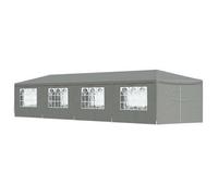 vidaXL: Tienda de campaña para fiestas, 1200 x 300 x 255 cm, gris claro, fabricada en polietileno y acero