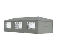 vidaXL: Tienda de campaña para fiestas, 900 x 300 x 255 cm, gris claro, fabricada en polietileno y acero