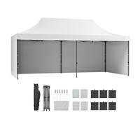 Carpa Gazebo Emergente 304,8x609,6 cm Paredes Laterales con Bolsa, Blanco