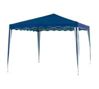Carpa Gazebo Plegable con tubo de acero y tela color azul. Medidas: 300x300x250 cm.