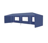 Carpa pabellón para jardín wedau metal 900 x 300 x 255 cm azul oscuro [casa.pro]