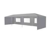 Carpa pabellón para jardín wedau metal 900 x 300 x 255 cm gris oscuro [casa.pro]