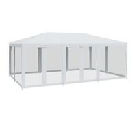 Carpa Para Fiestas Con 10 Paredes De Malla Hdpe Blanco 6x4 M Vidaxl