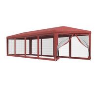 Carpa Para Fiestas Con 10 Paredes De Malla Hdpe Rojo 3x12 M Vidaxl