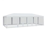 Carpa Para Fiestas Con 12 Paredes De Malla Hdpe Blanco 8x4 M Vidaxl