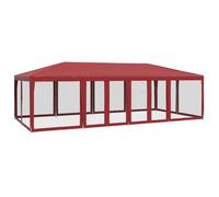 Carpa Para Fiestas Con 12 Paredes De Malla Hdpe Rojo 8x4 M Vidaxl