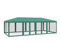 Carpa Para Fiestas Con 12 Paredes De Malla Hdpe Verde 8x4 M Vidaxl
