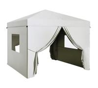 Carpa Plegable De Acero Tela Oxford 300x300x280 Cm-outsunny. Blanco