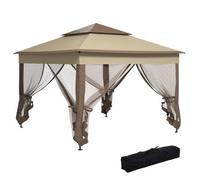 Carpa Plegable De Metal Poliéster 3x3x2,7 M - Outsunny. Marrón