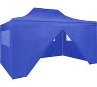 Carpa plegable profesional con 4 paredes acero azul 3x4 m