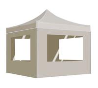 Carpa Plegable Profesional Con Paredes Aluminio Crema 3x3 M Vidaxl