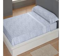 CARPE DIEM Juego de Sábanas de Microfibra Estampada Mod. CALELLI Color Azul - Conjunto de Ropa de Cama 3 o 4 Piezas para Cama 90, 105, 135, 150, 150/160 y 180 cm, Suaves, Transpirables y