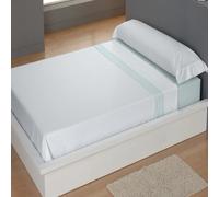 CARPE DIEM Juego de Sábanas de Microfibra Estampada Mod. ELISABETH Color Aqua- Conjunto de Ropa de Cama 3 o 4 Piezas para Cama 90, 105, 135, 150, 150/160 (2 Almohadas) y 180 cm, Suaves, Transpirables