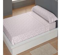 CARPE DIEM Juego de Sábanas de Microfibra Estampada Mod. IDAIRA Color Rosa- Conjunto de Ropa de Cama 3 o 4 Piezas para Cama 90, 105, 135, 150, 150/160 (2 Almohadas) y 180 cm, Suaves, Transpirables