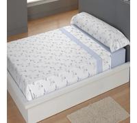 CARPE DIEM Juego de Sábanas de Microfibra Estampada Mod. JANE Color Azul- Conjunto de Ropa de Cama 3 o 4 Piezas para Cama 90, 105, 135, 150, 150/160 (2 Almohadas) y 180 cm, Suaves, Transpirables