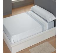 CARPE DIEM Juego de Sábanas de Microfibra Estampada Mod. JENNY Color Azul- Conjunto de Ropa de Cama 3 o 4 Piezas para Cama 90, 105, 135, 150, 150/160 (2 Almohadas) y 180 cm, Suaves, Transpirables