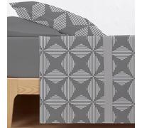 CARPE DIEM Sabanas Invierno térmicas de Coralina Estampadas, Doble Cara Térmica Mod. ROMBOS Gris para Cama 90,105,135,150 y 180 .Gramaje 200 gr/m extra suave