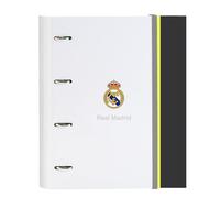 Carpeta 4 anillas 35 mm con recambio Real Madrid equipación 25/26 - Carpeta 4 anillas Real Madrid con hojas incluidas para colegio y estudio