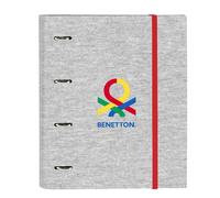 CARPETA 4 ANILLAS 35MM C/RECAMBIO BENETTON "POP" marca Safta recomendada para ESCOLAR. Tapas duras forradas Recambio de 100 hojas A4 Hojas con Cuadrículas de 5x5 mm 4 anillas redondas de 35 mm Gramaje