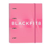 SAFTA CARPETA 4 ANILLAS 35MM CON RECAMBIO BLACKFIT8 "GLOW UP" - Carpeta Anillas Licencia Oficial - Diseño Exclusivo - Ideal para Uso Diario - Material Duradero - Compatible con Hojas A4