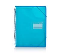 Carpeta A4 de 40 Fundas con Espiral Colorline - Tapas Rígidas con laterales reforzados en tela para mayor resistencia (Azul Claro)