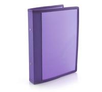 Carpeta Archivadora de 2 Anillas Metálicas de 2cm - Tamaño A5 - Bordes Reforzados en Tela a Juego y Bolsillo Interior, 5PP - 100% ECO by Office Box (Morado)