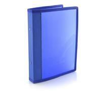 Carpeta Archivadora de 2 Anillas Metálicas de 2cm - Tamaño A5 - Bordes Reforzados en Tela a Juego y Bolsillo Interior, 5PP - 100% ECO by Office Box (Azul)