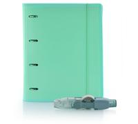 Carpeta & Block A4 BLUSH + Corrector R10 (Recargable -10 m)- 4 Anillas -100 hojas en 10 Colores- 10 Separadores - 80 Indicadores - 20 Fundas - 1 Sobre V-lock by Office Box (Azul + Corrector 10 mts)