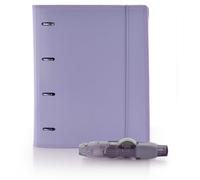 Carpeta & Block A4 BLUSH + Corrector R10 (Recargable -10 m)- 4 Anillas -100 hojas en 10 Colores- 10 Separadores - 80 Indicadores - 20 Fundas - 1 Sobre V-lock by Office Box (Morado + Corrector 10 mts)