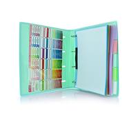 Carpeta & Block A4 Blush Pastel - Carpeta de 4 Anillas con bordes reforzados y Cierre de Gomas - Incluye 100 hojas con10 Separadores Dobles mas 80 Indicadores adhesivos by Office Box (Azul Blush)