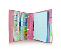 Carpeta & Block A4 Blush Pastel - Carpeta de 4 Anillas con bordes reforzados y Cierre de Gomas - Incluye 100 hojas con 10 Separadores Dobles mas 80 Indicadores adhesivos by Office Box