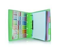 Carpeta & Block A4 Blush Pastel - Todo en uno con 4 Anillas con bordes reforzados con Cierre de Gomas - Incluye 100 hojas con 10 Separadores Dobles mas 80 Indicadores adhesivos by office box
